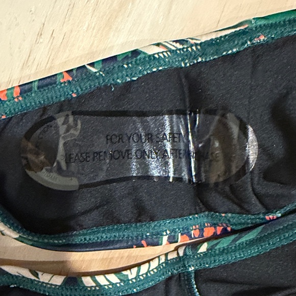 Striped Halter Bikini Top and Tropical Print Bottom - Picture 7 of 7